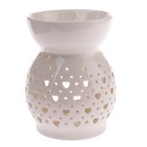 Porcelánová aromalampase srdíčky, bílá, 1/48
