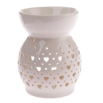Porcelánová aromalampase srdíčky, bílá, 1/48