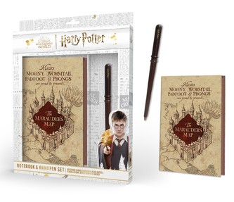Harry Potter Zápisník A5 s hůlkou Pobertův plánek