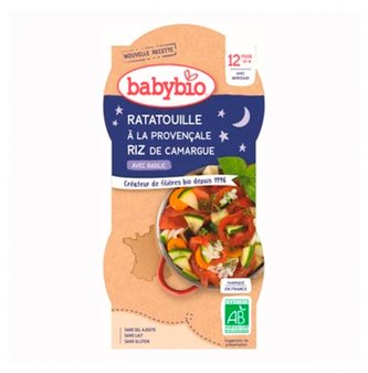 BABYBIO - večerní svačinka Ratatouille s rýží 2x200 g