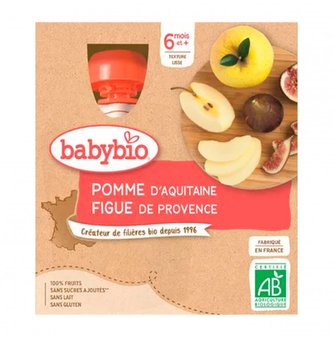 BABYBIO -  ovocná kapsička jablko a fík 4x90 g