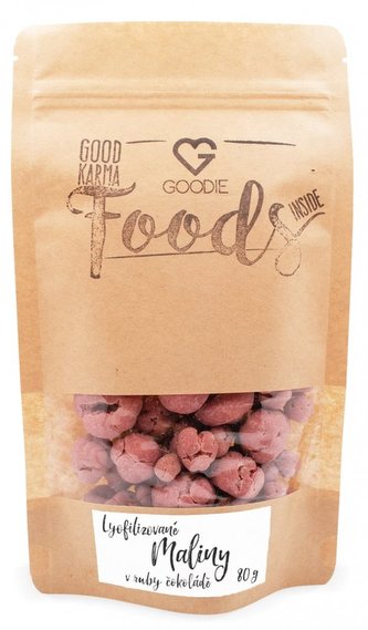 Lyofilizované maliny v ruby čokoládě 80 g Lyofilizované maliny v ruby čokoládě 80 g