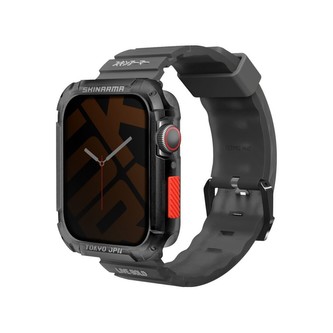 SKINARMA Shokku řemínek Apple Watch 45/44/42 mm + Kurono pouzdro Apple Watch 45/44 mm Smoke