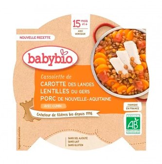 BABYBIO - denní svačinka s vepřovým masem a čočkou 260 g