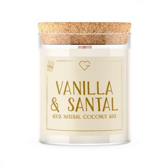 Svíčka s dřevěným praskajícím knotem - Vanilla & Santal 160 g