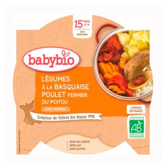 BABYBIO - denní svačinka se zeleninou s baskickým kuřetem a rýží 260 g