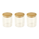 PKV-014 Set 3ks skleněných kulatých dóz