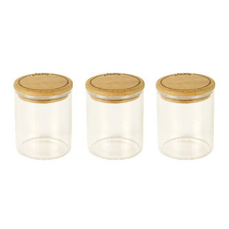 PKV-014 Set 3ks skleněných kulatých dóz