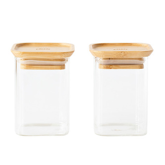 PKV-047 Set 2ks skleněných dóz, čtverec