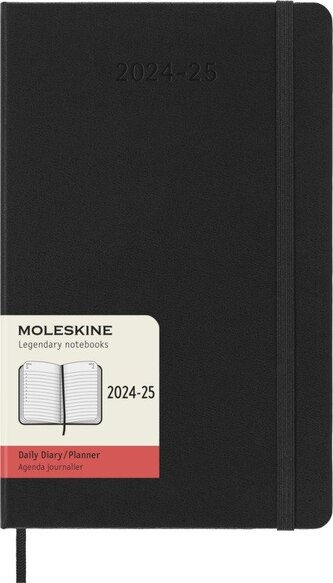 Moleskine 18měsíční diář denní Moleskine 2024-2025 tvrdý černý L