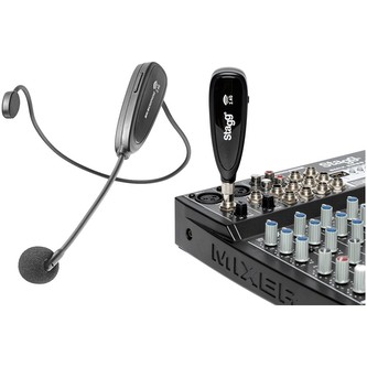 Stagg SUW 12H-BK, bezdrátový náhlavní mikrofonní set 2,4 GHz UHF Stagg SUW 12H-BK, bezdrátový náhlavní mikrofonní set 2,4 GHz UHF