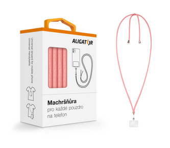 UNI šňůrka Aligator Machršňůra pro mob. tel., růžová