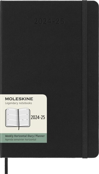 Moleskine 18měsíční horizontální diář Moleskine 2024-2025 tvrdý černý L
