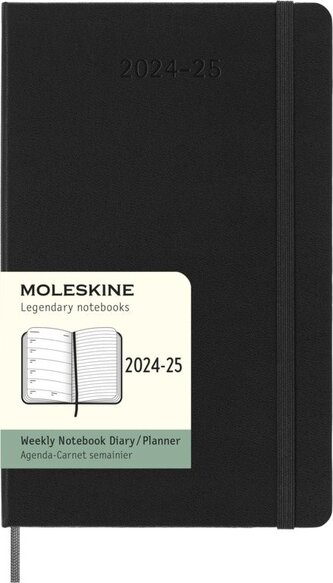 Moleskine 18měsíční plánovací zápisník Moleskine 2024-2025 tvrdý černý L