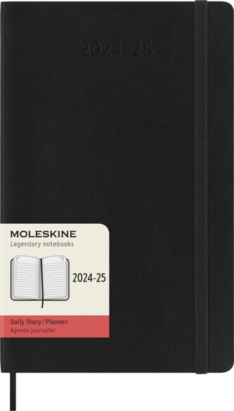 Moleskine 18měsíční diář denní Moleskine 2024-2025 měkký černý L