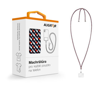 UNI šňůrka Aligator Machršňůra pro mob. tel., trikolora