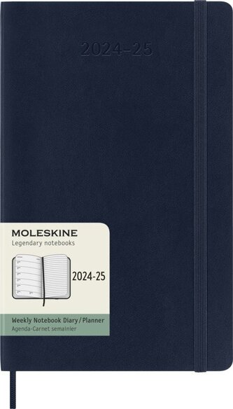 Moleskine 18měsíční plánovací zápisník Moleskine 2024-2025 měkký modrý L