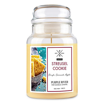 Svíčka ve skleněné dóze Purple River, Rozdrobené sušenky, 623 g