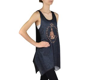 Dámský dlouhý top YOGESA II, černo-šedý, Jogín, ÓM