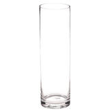 Váza skleněná velká - tvar válec, čirá.