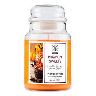 Svíčka ve skleněné dóze Purple River, Sladká dýně, 623 g