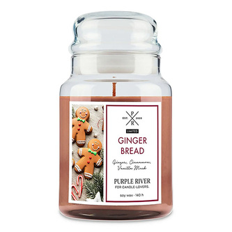 Svíčka ve skleněné dóze Purple River, Perníček, 623 g