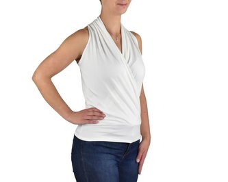 Dámské tílko KAMALA s křížovým dekoltem, krémově bílá