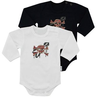 Bodyčko Rock fest 2ks vel. 80 a 86; Barva: černá / bílá; Velikost: 80