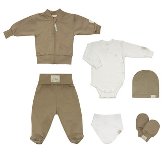 Souprava do porodnice 6D Bambus Brown; Barva: hnědá; Velikost: 62 - 68