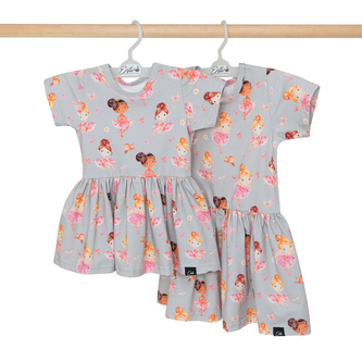 Šaty pro holčičky Baletka; Barva: šedá; Velikost: 110