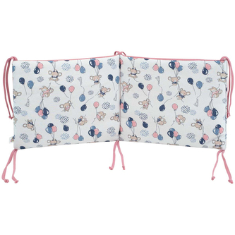 Mantinel do postýlky Myšky; Barva: modrá; Velikost: 28 x 60 cm