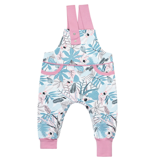 Rostoucí tepláky s laclem Džungle vel. 68 - 98; Barva: růžová; Velikost: 92 - 98