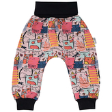 Dětské tepláky Kočičí mejdan vel. 68 až 86; Barva: růžová; Velikost: 68