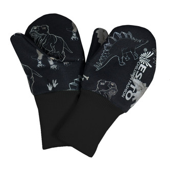 Palcové rukavice softshell Dinoušek Čerňák; Barva: černá; Velikost: 2 - 3 roky