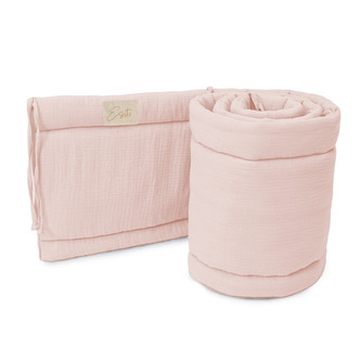 Luxusní mantinel mušelín do postýlky Pink; Barva: růžová; Velikost: 28 x 180 cm