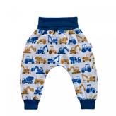 Dětské tepláky Stavební stroje vel. 56 až 86; Barva: modrá; Velikost: 62