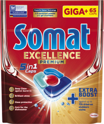 Somat tablety do myčky Excellence Premium 5v1, 65 ks