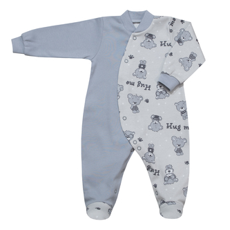 Kojenecký overal Teddy bears vel. 74 až 86; Barva: modrá; Velikost: 80