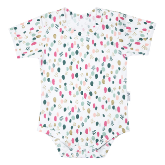 Bodyčko krátký rukáv Třpytka vel. 56 - 74; Barva: bílá; Velikost: 68