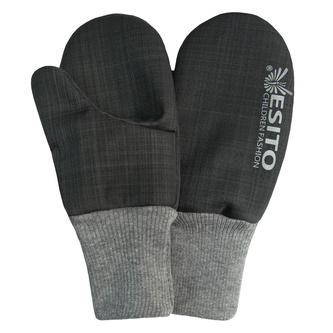 Zimní palcové rukavice softshell s beránkem Grey; Barva: grey; Velikost: 2 - 3 roky