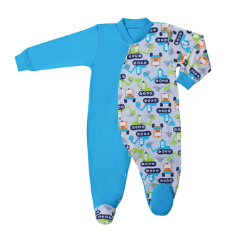 Kojenecký overal Bagr vel. 74 - 86; Barva: tyrkysová; Velikost: 86