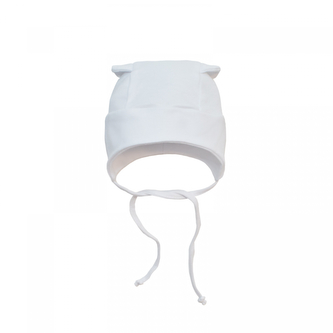 Kojenecká čepice s oušky; Barva: smetanová; Velikost: S