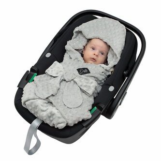 Fusak, zavinovačka do autosedačky Minky Silver; Barva: stříbrná; Velikost: 101 x 112 cm