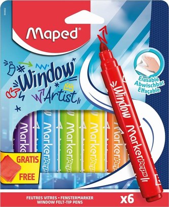 Flamastry do szyb Window Marker'Peps 6szt MAPED Flamastry do szyb Window Marker'Peps 6szt MAPED