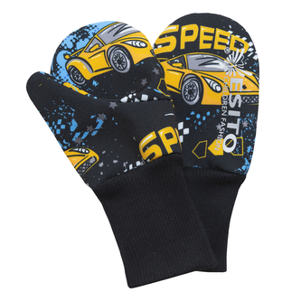 Palcové rukavice softshell Závoďáci; Barva: černá; Velikost: 2 - 3 roky