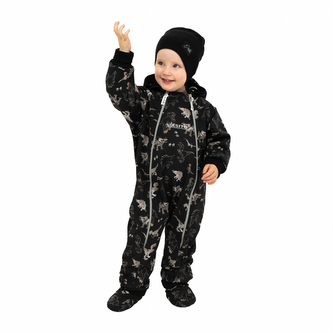 Rostoucí softshellová kombinéza s fleecem Dinoušek Čerňák; Barva: černá; Velikost: 92 - 98