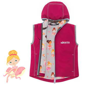 Dětská softshellová dvojitá vesta Baletka vel. 92 - 116; Barva: fuchsiová; Velikost: 110