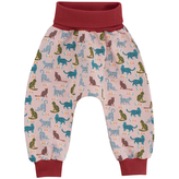 Dětské zateplené BIO tepláky Kočky; Barva: červená; Velikost: 92