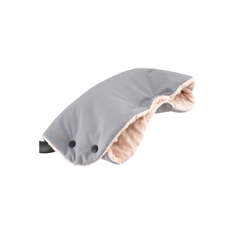 Rukávník ke kočárku Minky softshell; Barva: šedá / lososová; Velikost: 45 x 53 cm