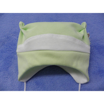 Kojenecká čepice s růžky; Barva: srdce bílá / fialová; Velikost: XS